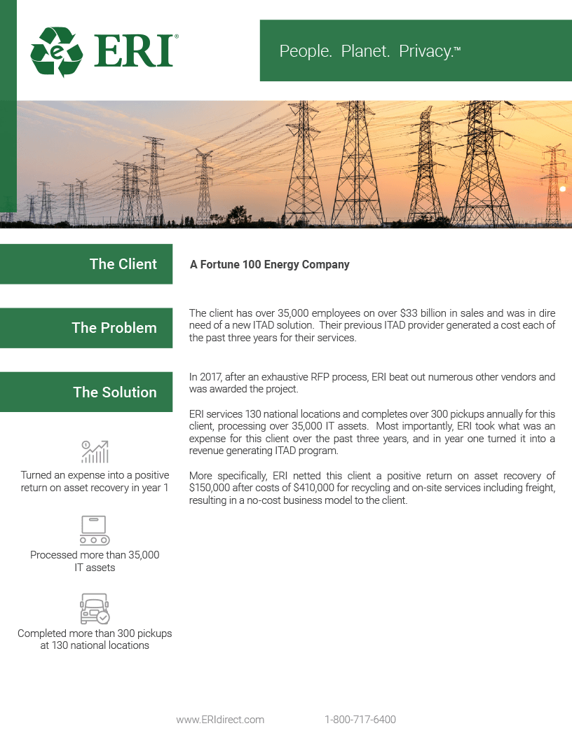 Screenshot of our Fortune 100 Energy Company Whitepaper